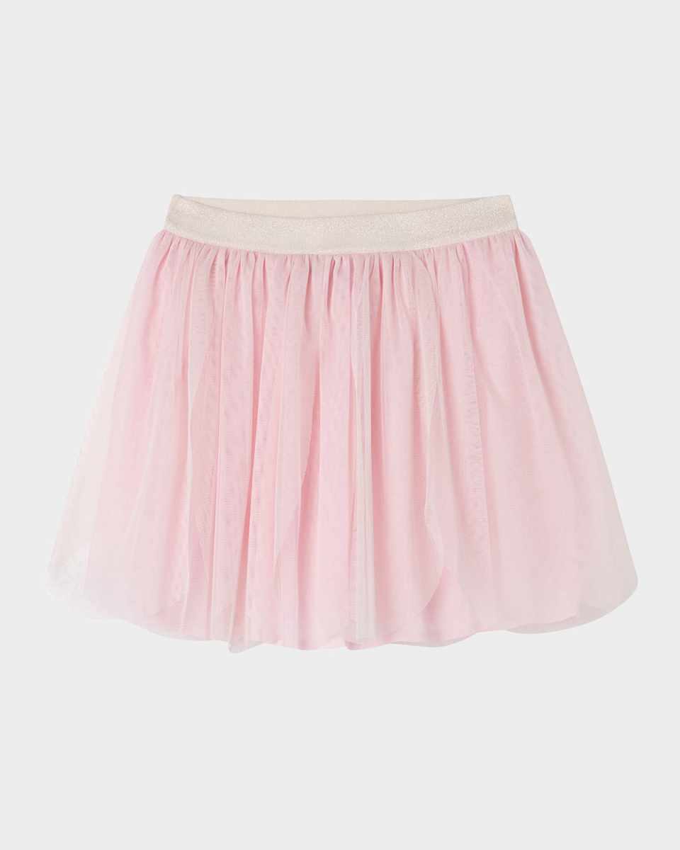 Girl's Short Glittery Tulle Skirt, Size 4-10